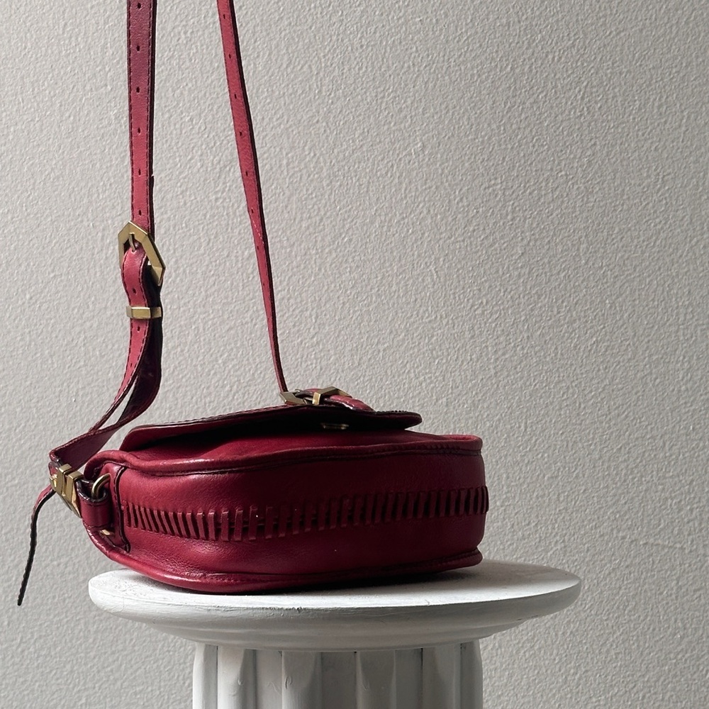 Dr. Yany Chic Burgundy Leather Crossbody Bag - Picture 7 of 9